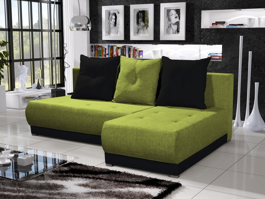 Rohová sedačka INSIGNIA 4, zelená/černá
