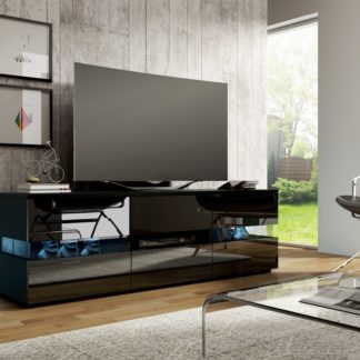 TV stolek INTER, černá/černý lesk