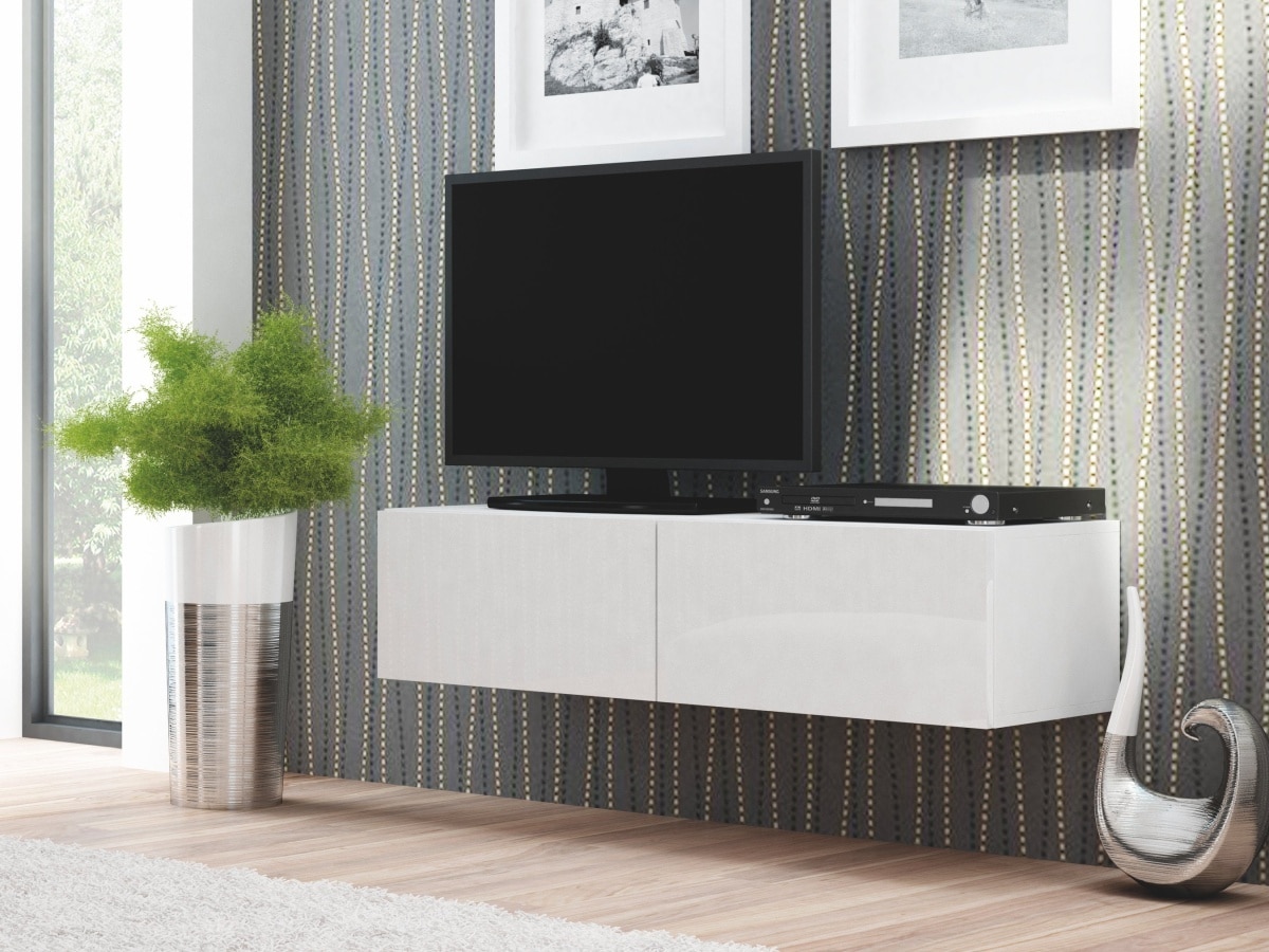 LIVO RTV-160W televizní stolek visící, bílá