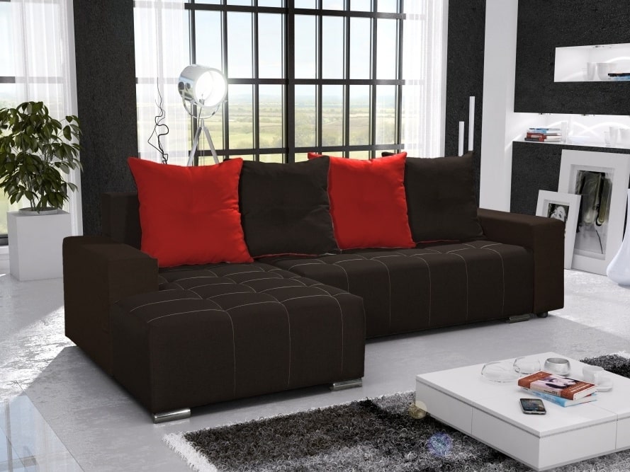 Rohová sedačka TELO 12 levá, černá/červená