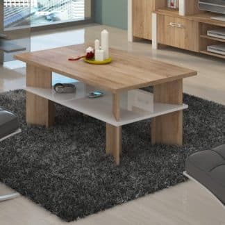 Konferenční stolek VECTRA 2, dub sonoma/bílý lesk