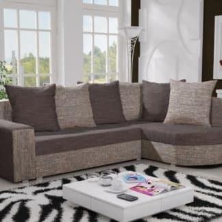 Rohová sedačka LIZBONA 3 pravá, hnědá/cappuccino