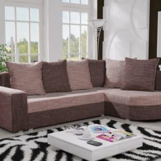 Rohová sedačka LIZBONA 4 pravá, cappuccino/hnědá