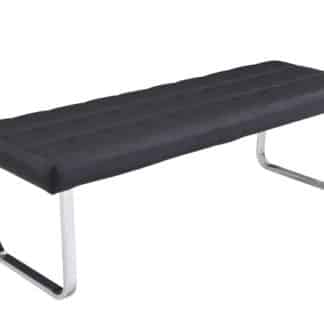 BRAND lavice, černá ekokůže/chrom