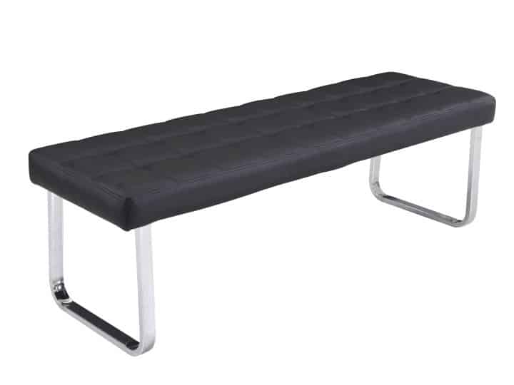 BRAND lavice, černá ekokůže/chrom