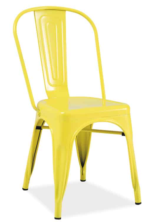 Jídelní kovová židle LOFT, žlutá