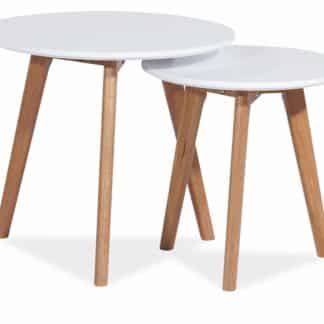 Konferenční stolky- sestava MILAN S2, bílá/dub