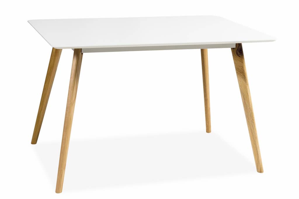 Jídelní stůl MILAN 120, bílá/dub