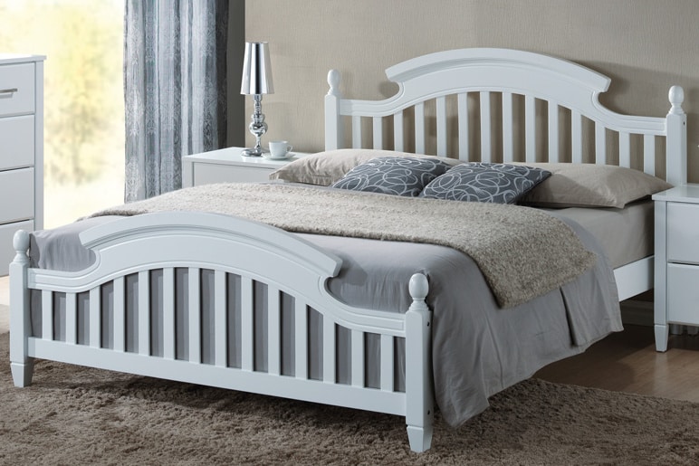 Postel s roštem LIZBONA 160x200 cm, bílá