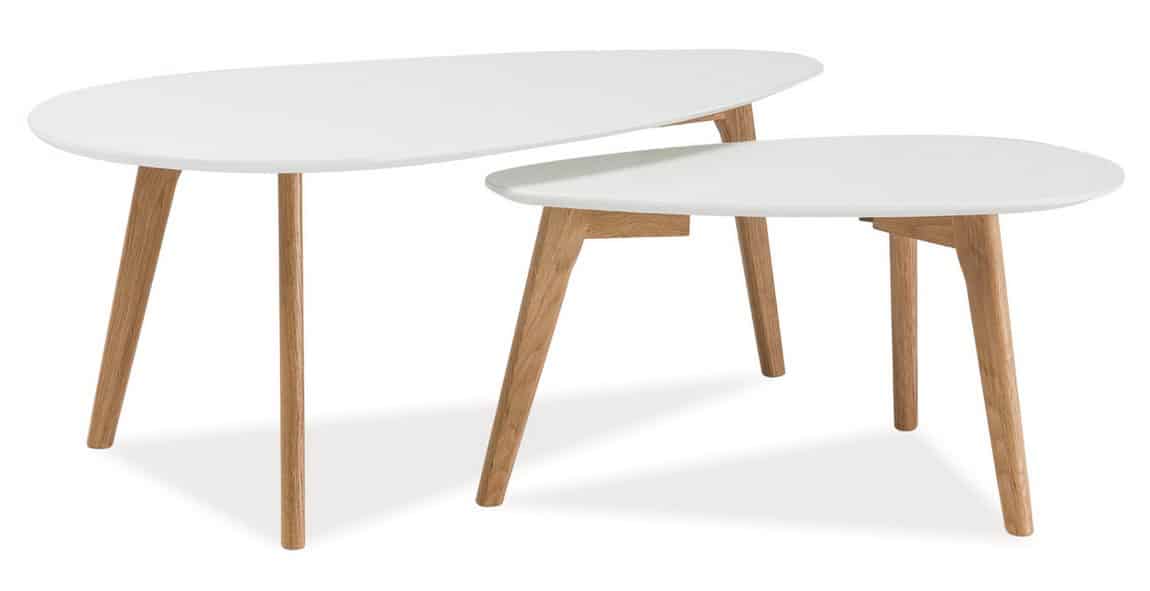 Konferenční stolky- sestava MILAN L2, bílá