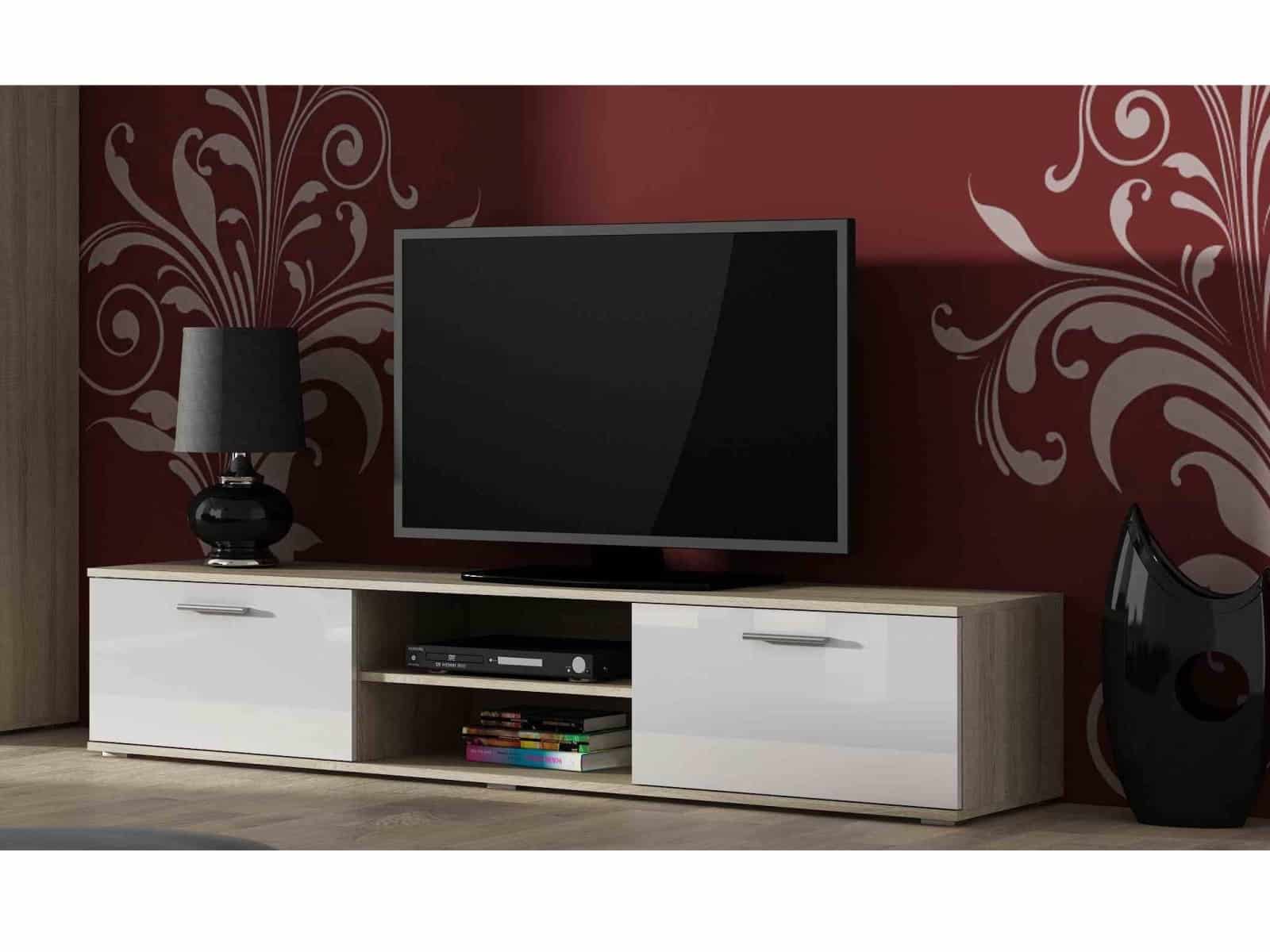 SOHO, RTV stolek 180 S-3, dub sonoma/bílý lesk