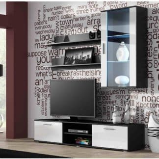 SOHO, obývací pokoj - sestava 2, černý mat/bílý lesk