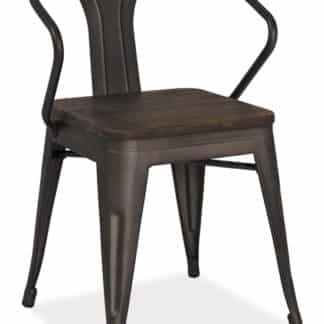 Jídelní kovová židle ALVA, tmavý ořech/grafit