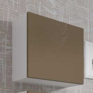 Vitrína čtvercová VIGO, bílá/latte lesk