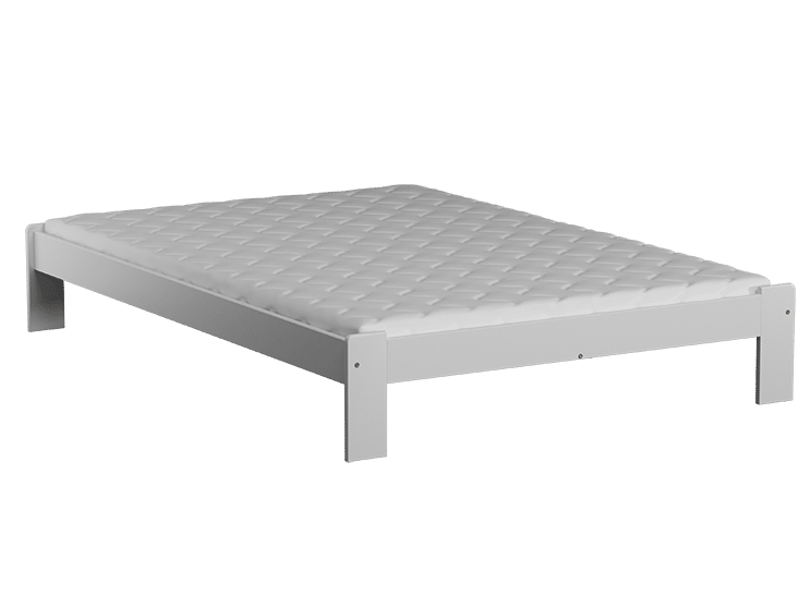 Postel ADA 120x200 cm s roštem, masiv borovice/moření bílá