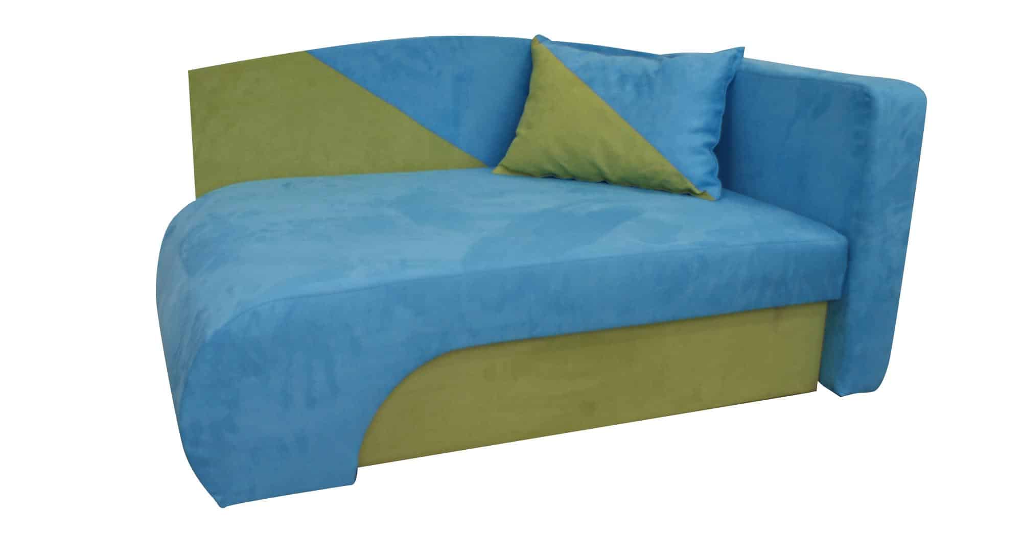 Křeslo  KAROLEK, pravá, modrá/zelená