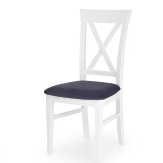 Jídelní židle BERGAMO, bílá/modrá tm.