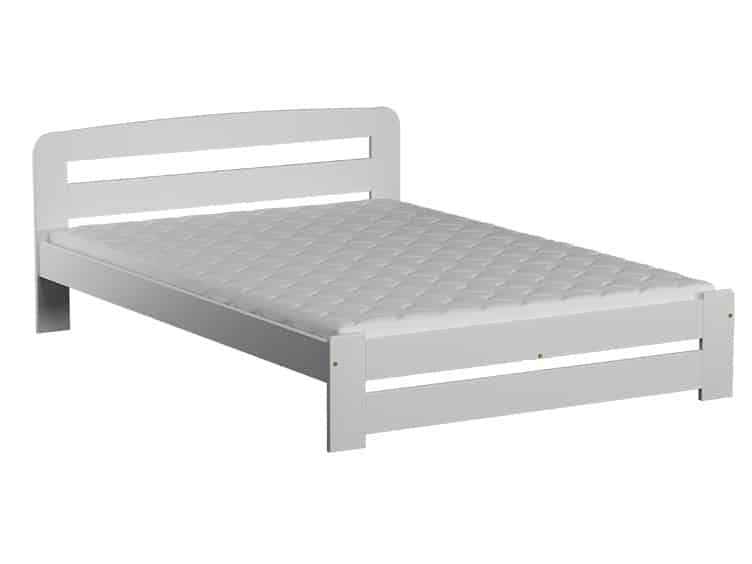 Postel LIDIA 160x200 cm s roštem, masiv borovice/moření bílá