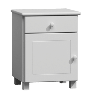 Noční stolek MEGA, masiv borovice/moření bílá