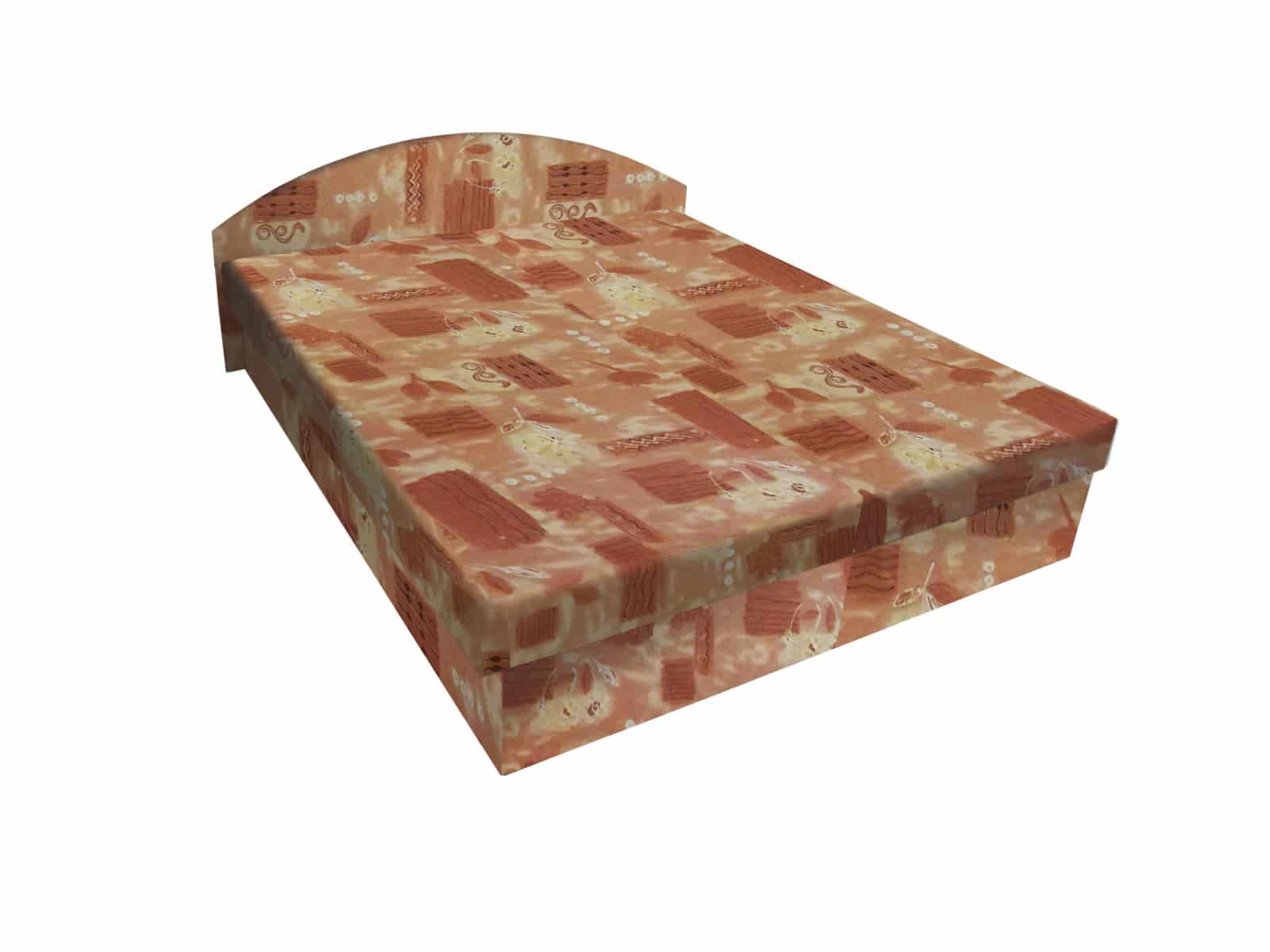 Čalouněná postel ÁJA 140x200 cm, hnědá látka