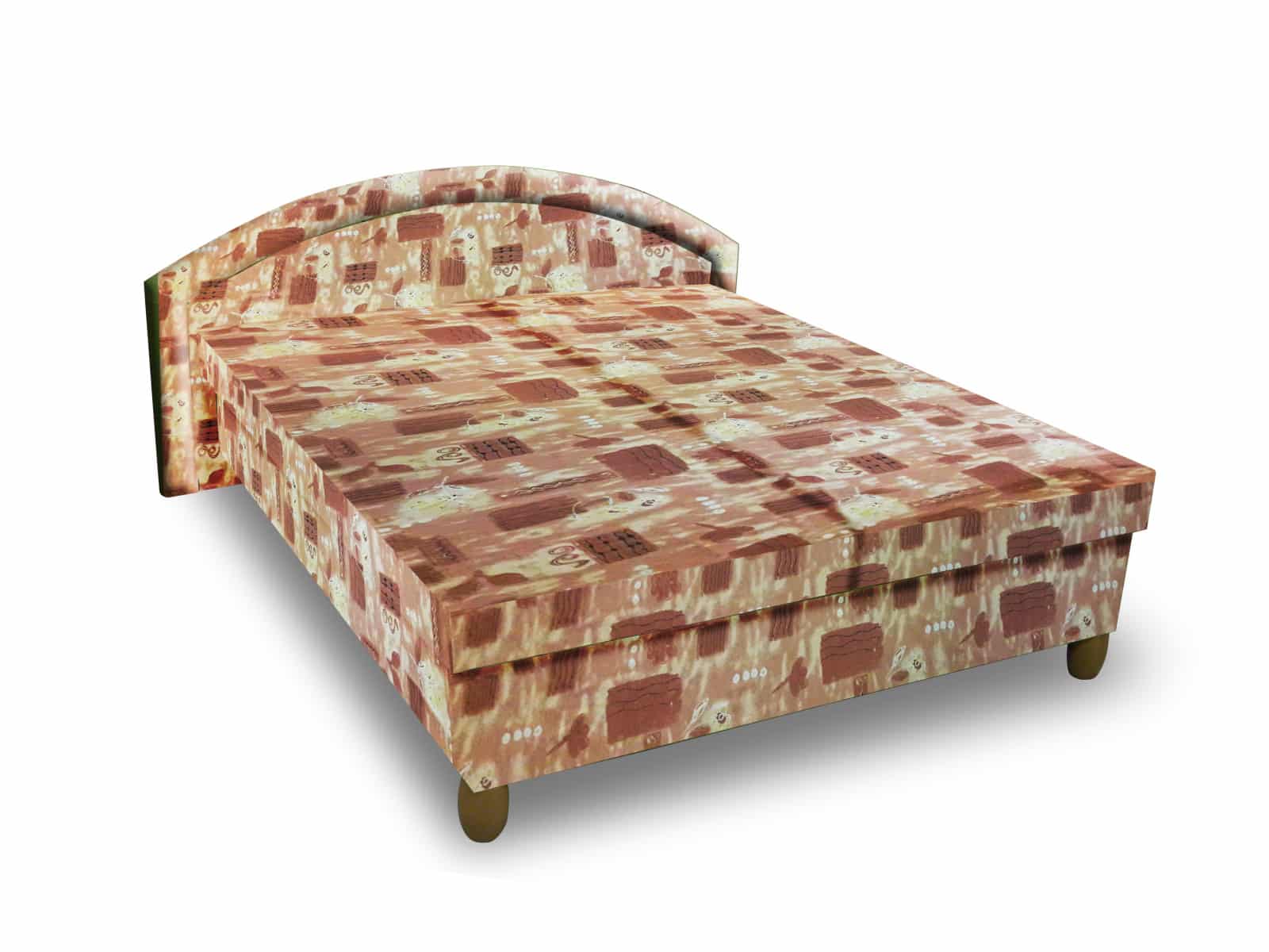 Čalouněná postel MAGDA 140x200 cm, hnědá látka