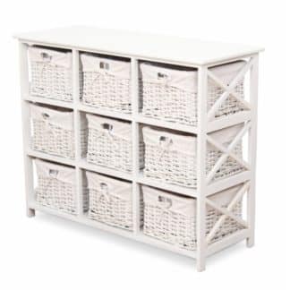 Komoda s 9 koši RAFAELLO, bílá