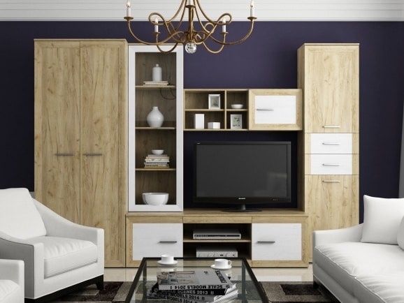 MAJORKA obývací stěna, dub kraft/borovice andersen