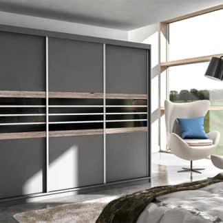 Skříň TURYN 250, láva/černé sklo