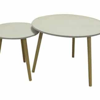 LIRAN set 2 stolků, mramorový efekt