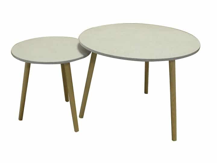 LIRAN set 2 stolků, mramorový efekt