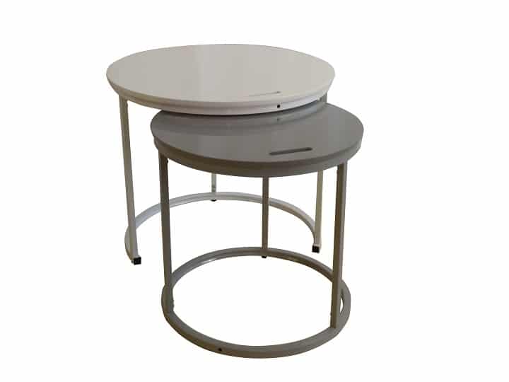 NERIMAN set 2 stolků, bílá/šedá