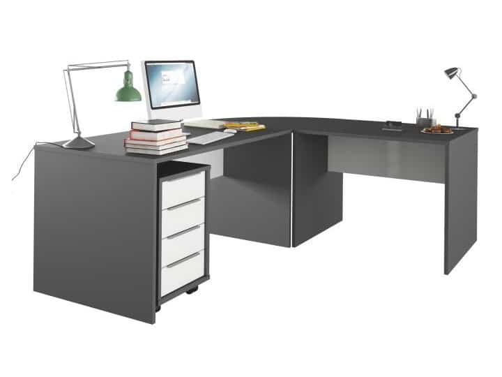 RIOMA set psacích stolů, grafit/bílá