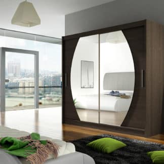 Šatní skříň BEGA IV, choco/zrcadlo