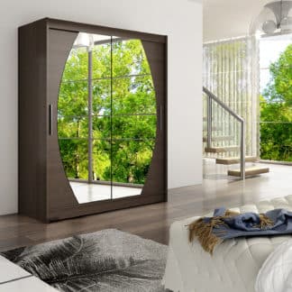 Šatní skříň WESTA VIII, choco/zrcadlo