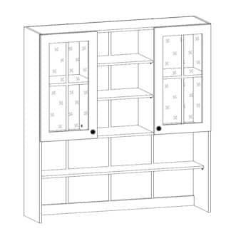 PROWANSJA horní vysoká vitrína K120, borovice andersen