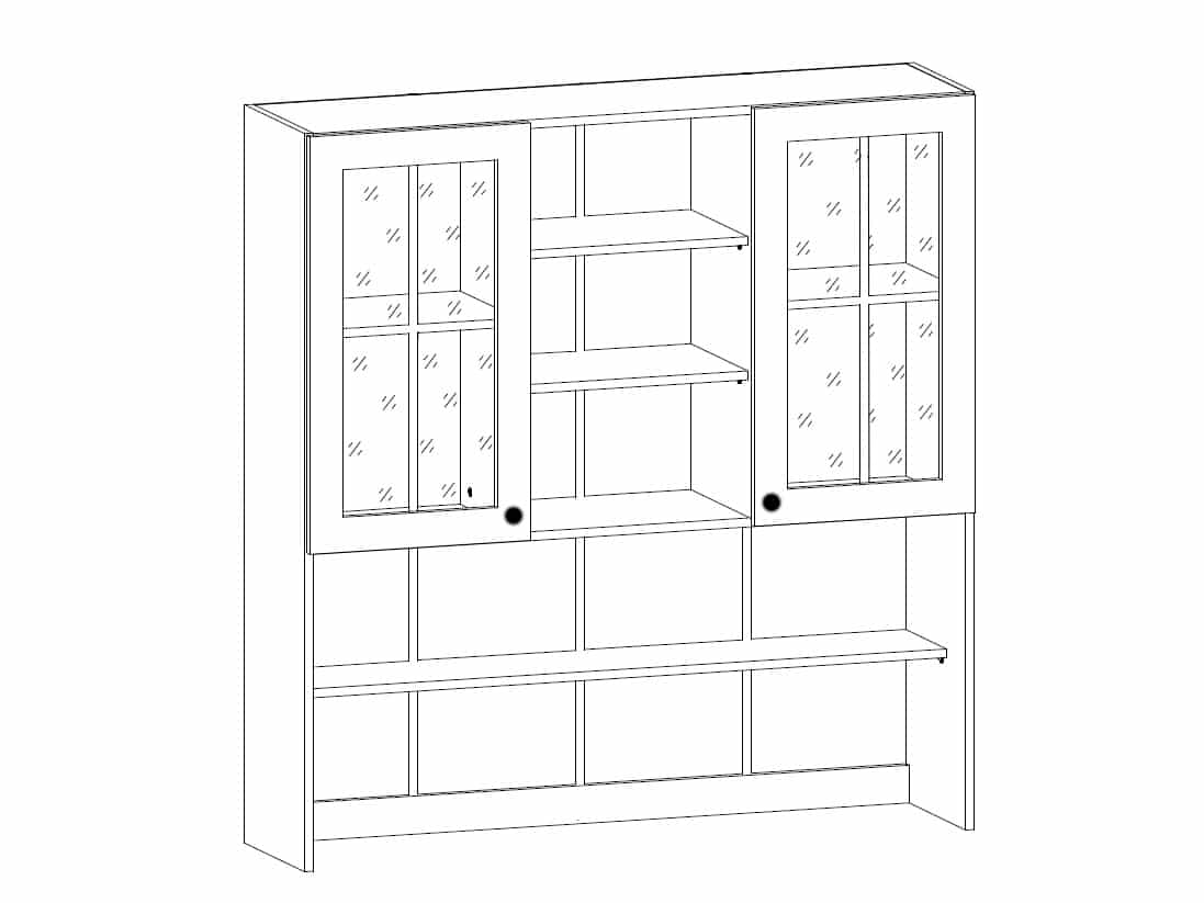 PROWANSJA horní vysoká vitrína K120, borovice andersen