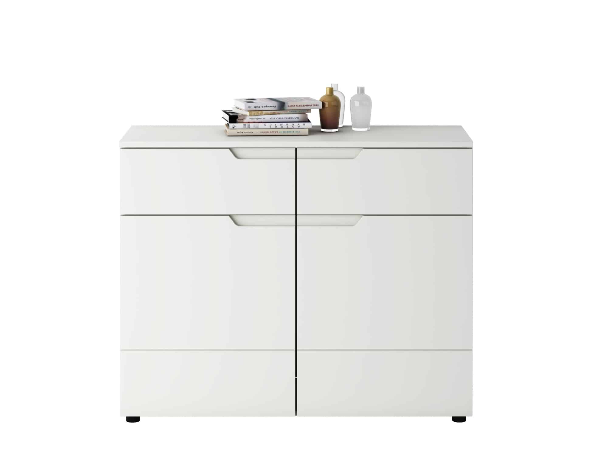 Komoda HILTON HILK03, bílá/bílý lesk