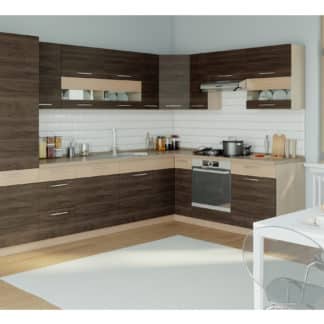 Rohová kuchyně MODENA 315x210, rijeka tmavá