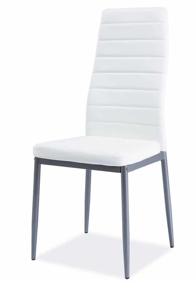 Jídelní čalouněná židle H-261 Bis, bílá/alu