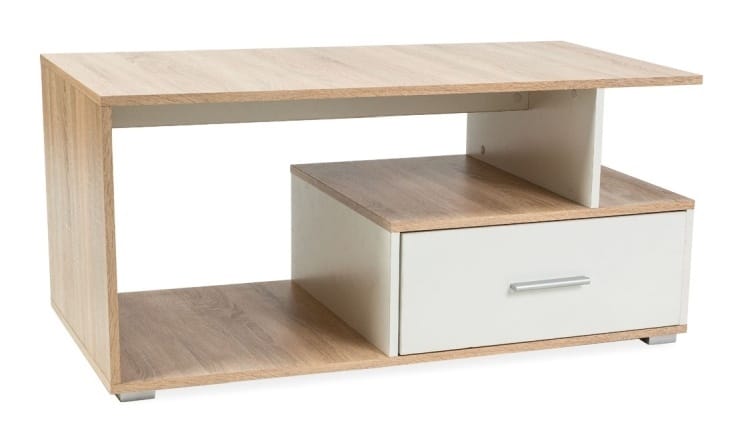 Konferenční stolek SIA, dub sonoma/bílá