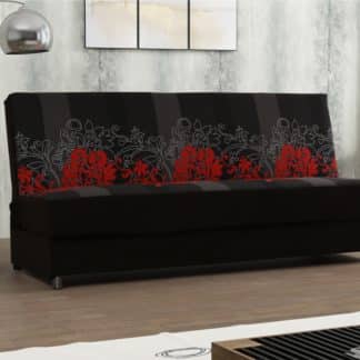 Pohovka SALSA 2, látka květy červené/černá látka