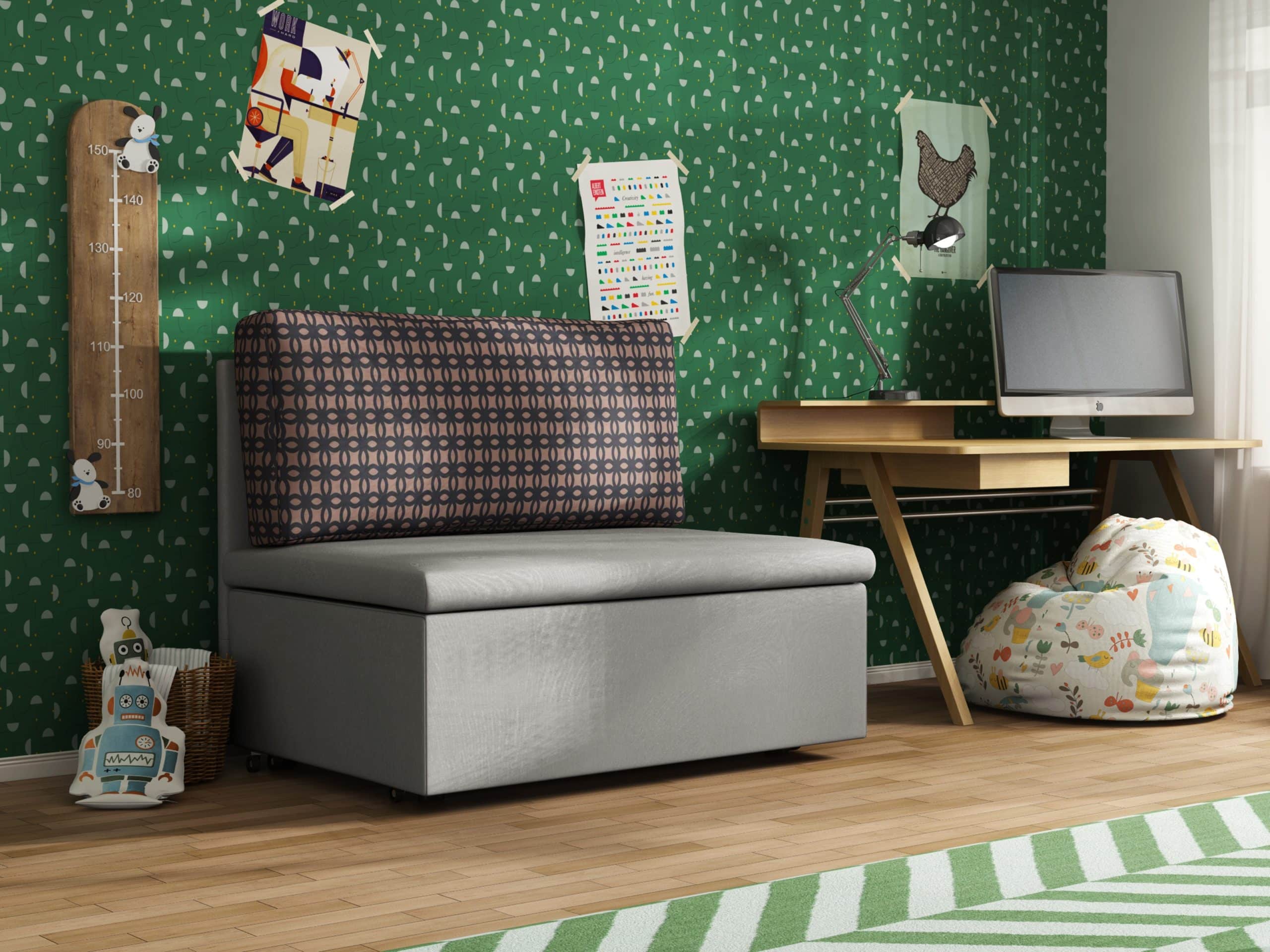 Křeslo KAMIL 3, světle šedá látka/látka s potiskem