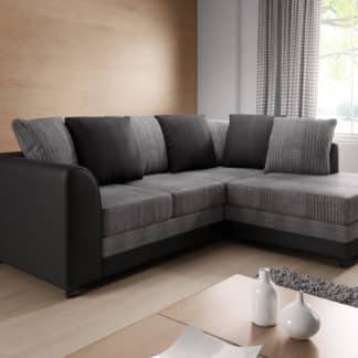 Rohová sedačka DYLAN pravá, šedá látka/černá látka