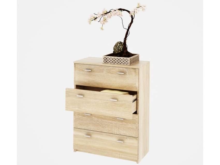 NATALI komoda 4-zásuvková, dub sonoma, typ 5
