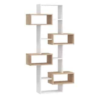 Regál RIO 18, dub sonoma/bílá