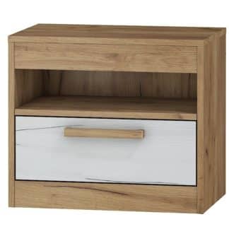 Noční stolek MAXIMUS 32, craft zlatý/craft bílý