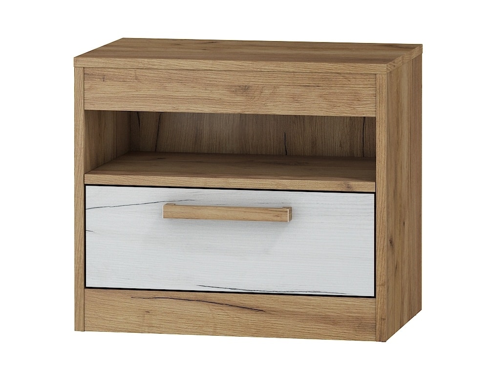 Noční stolek MAXIMUS 32, craft zlatý/craft bílý