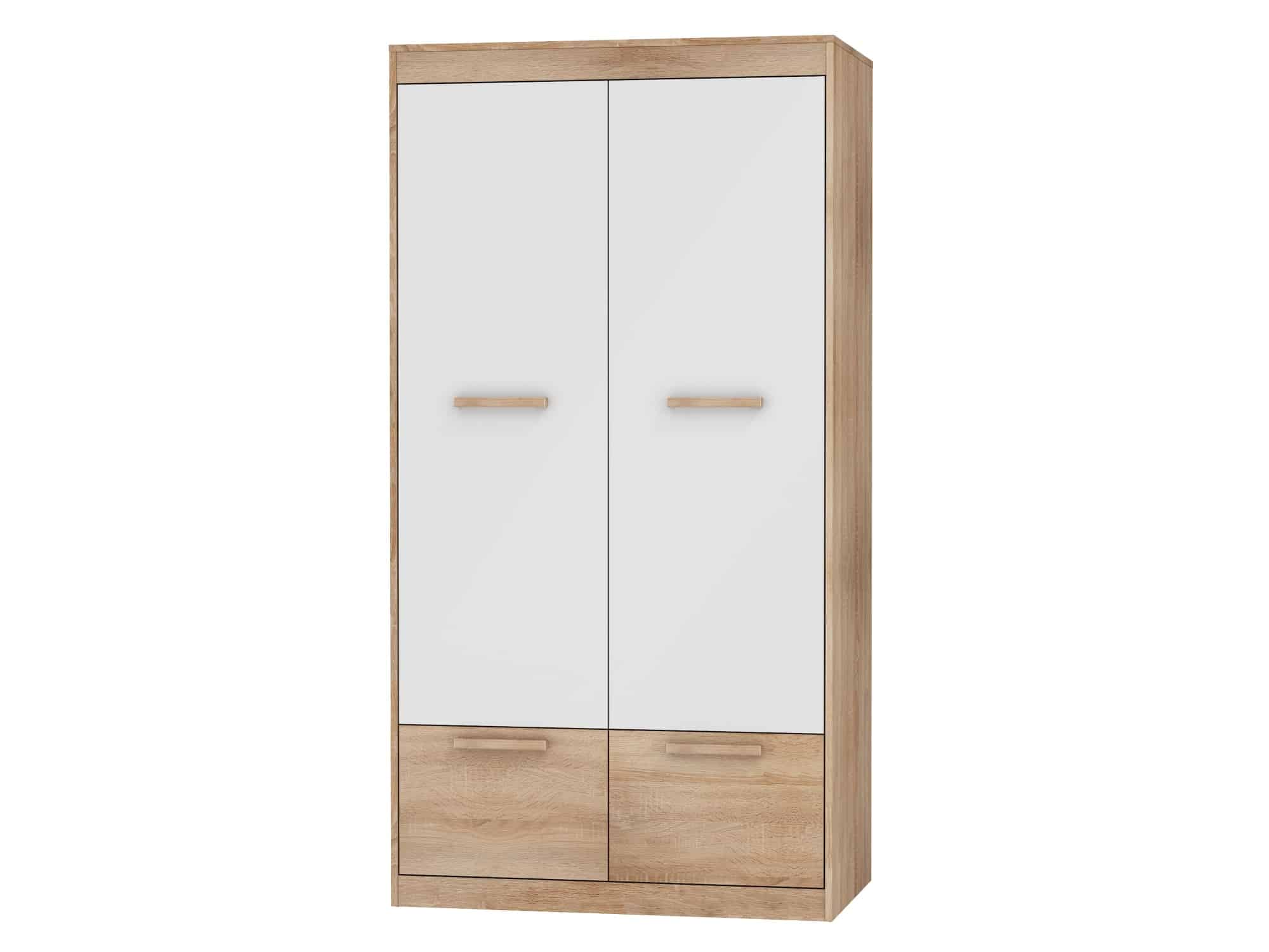 Skříň 4D MAXIMUS 37, dub sonoma/bílý lesk