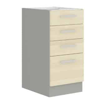 EKO AKACJA, skříňka dolní 40 D 4S BB, šedá/akácie