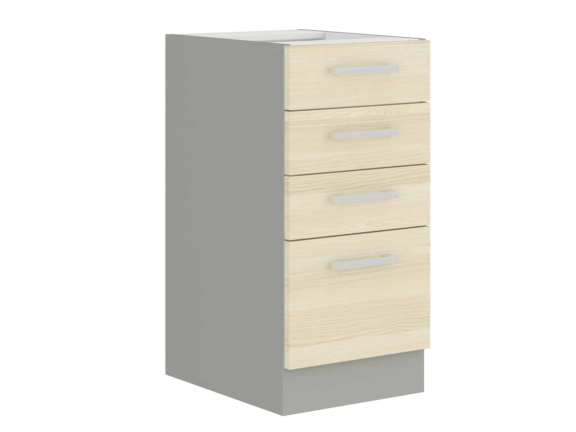 EKO AKACJA, skříňka dolní 40 D 4S BB, šedá/akácie